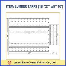 Lumber Tarp 18&#39;x17 &#39;w5&#39; x 10 &#39;mit Klappe für Lkw-Plane in China gemacht
